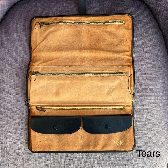 Celine monogram logo clutch bag jewelry case (?) leather canvas - Picture 6 of 8